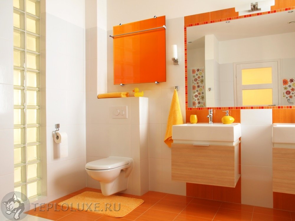 Электрический полотенцесушитель Flora 90x60 Оранжевый